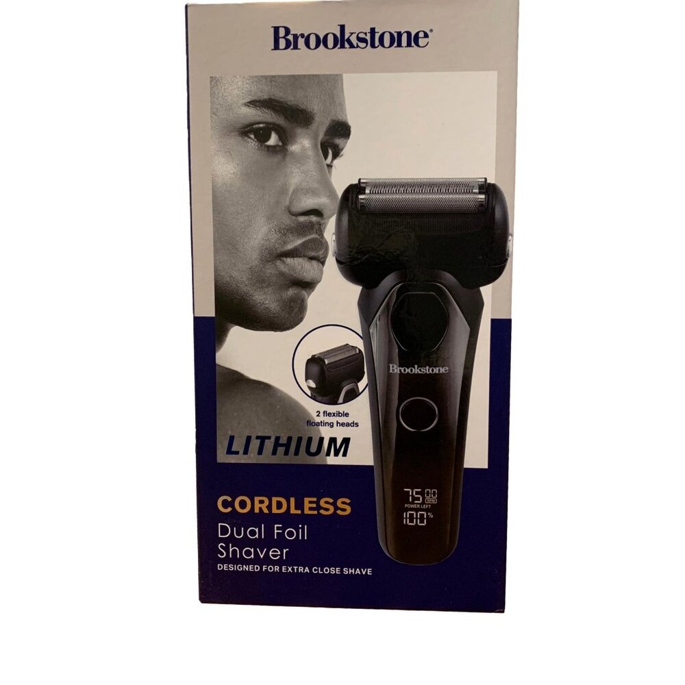 BROOKSTONE Rechargeable Lithium ipx5 Waterproof Dual Foil Shaver
